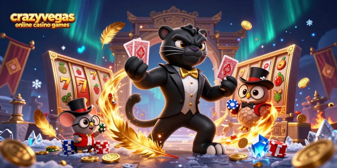 Play exciting crazyvegas online casino games with a stylish panther dealer and dynamic atmosphere